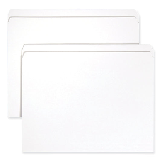 Smead Reinforced Top Tab Colored File Folders, Straight Tabs, Letter Size, 0.75" Expansion, White, 100/Box (12810)
