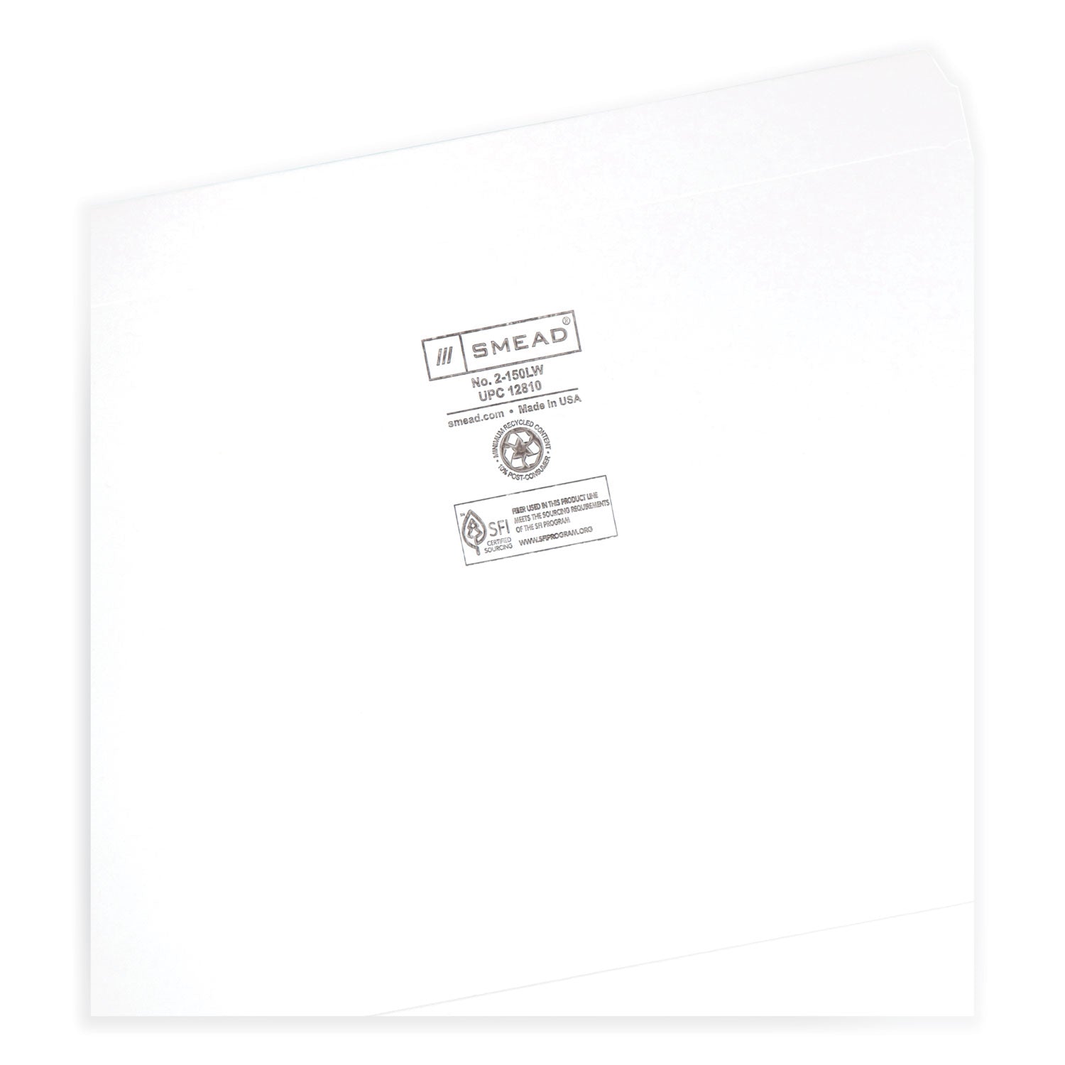 Smead Reinforced Top Tab Colored File Folders, Straight Tabs, Letter Size, 0.75" Expansion, White, 100/Box (12810)