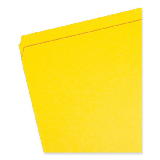 Smead Reinforced Top Tab Colored File Folders, Straight Tabs, Letter Size, 0.75" Expansion, Yellow, 100/Box (12910)