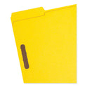 Smead Top Tab Colored Fastener Folders, 0.75" Expansion, 2 Fasteners, Letter Size, Yellow Exterior, 50/Box (12940)