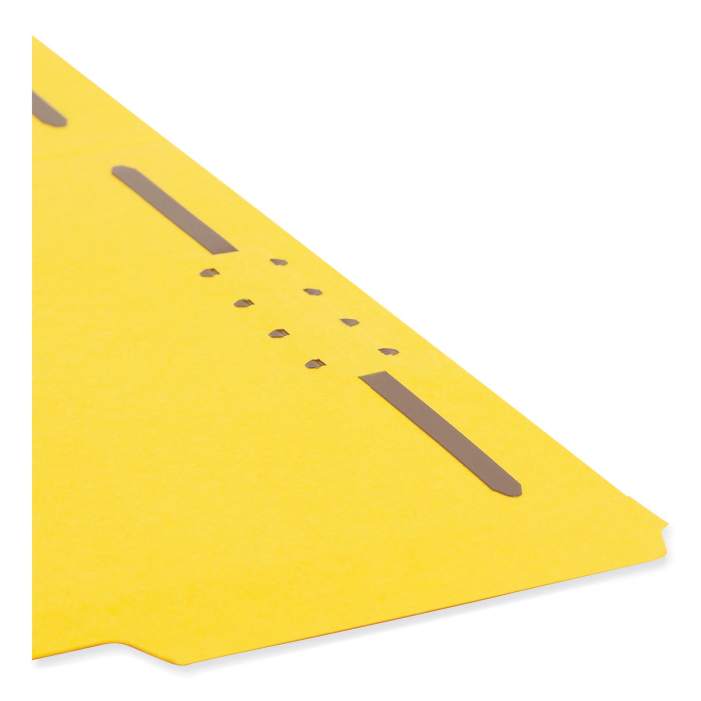 Smead Top Tab Colored Fastener Folders, 0.75" Expansion, 2 Fasteners, Letter Size, Yellow Exterior, 50/Box (12940)