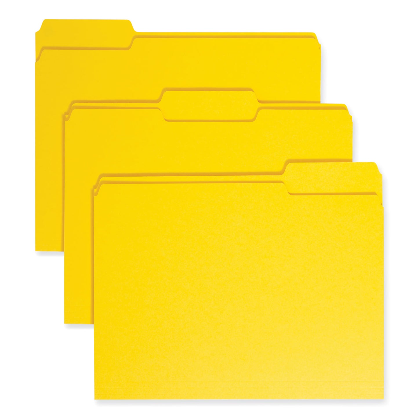 Smead Colored File Folders, 1/3-Cut Tabs: Assorted, Letter Size, 0.75" Expansion, Yellow, 100/Box (12943)