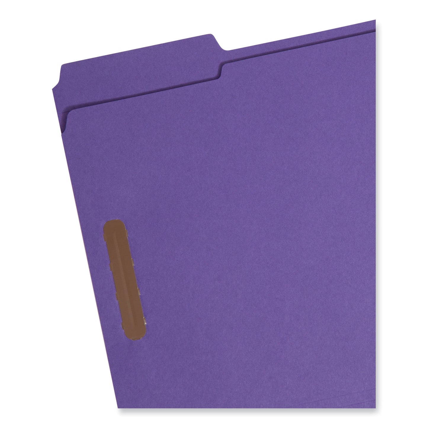 Smead Top Tab Colored Fastener Folders, 0.75" Expansion, 2 Fasteners, Letter Size, Purple Exterior, 50/Box (13040)