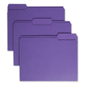 Smead Colored File Folders, 1/3-Cut Tabs: Assorted, Letter Size, 0.75" Expansion, Purple, 100/Box (13043)