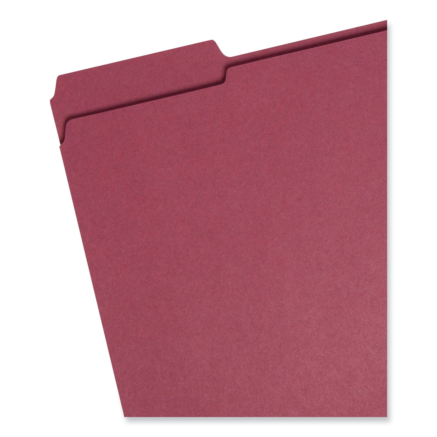 Smead Reinforced Top Tab Colored File Folders, 1/3-Cut Tabs: Assorted, Letter Size, 0.75" Expansion, Maroon, 100/Box (13084)