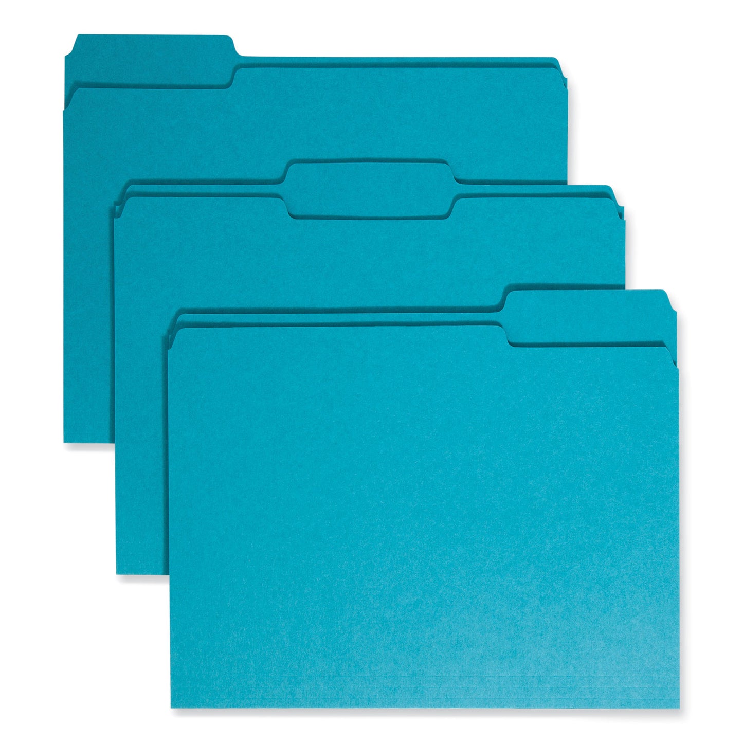 Smead Colored File Folders, 1/3-Cut Tabs: Assorted, Letter Size, 0.75" Expansion, Teal, 100/Box (13143)