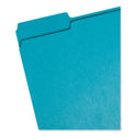 Smead Colored File Folders, 1/3-Cut Tabs: Assorted, Letter Size, 0.75" Expansion, Teal, 100/Box (13143)