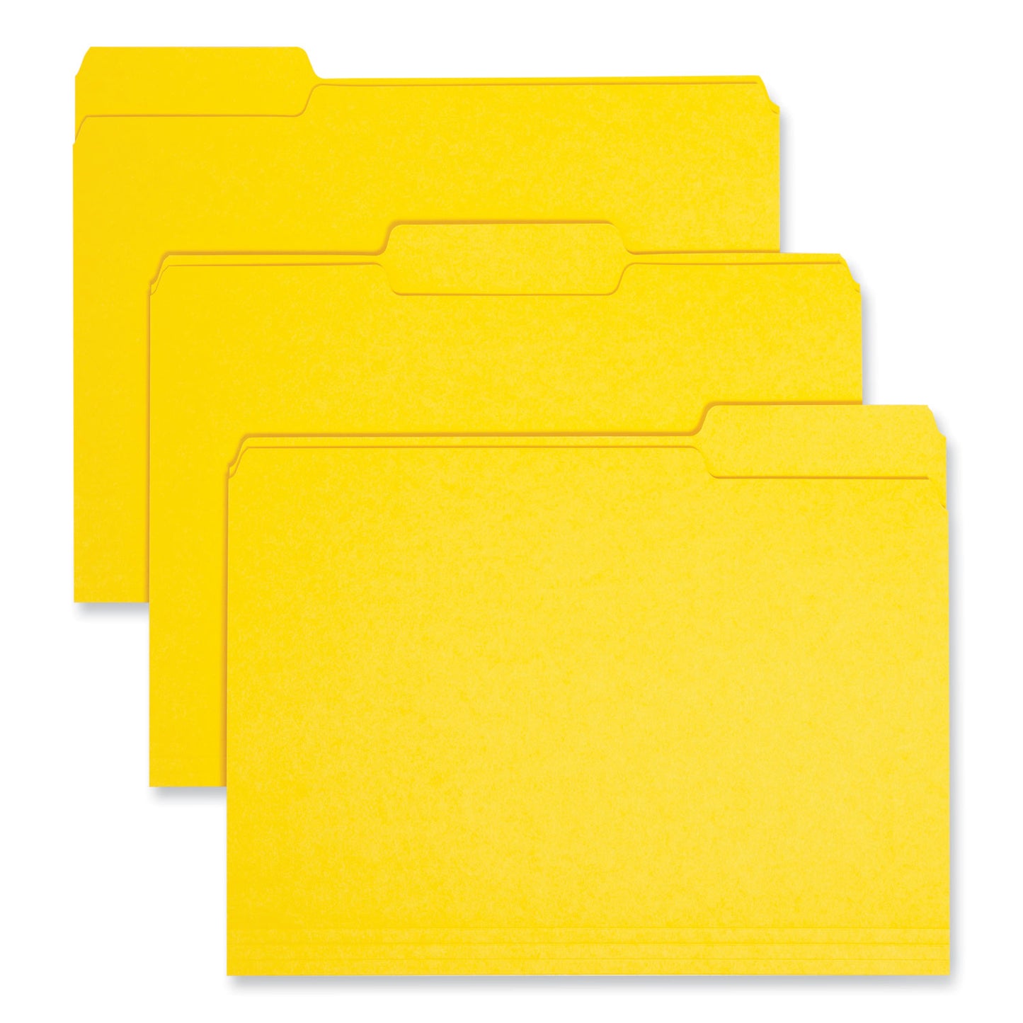 Smead Interior File Folders, 1/3-Cut Tabs: Assorted, Letter Size, 0.75" Expansion, Yellow, 100/Box (10271)