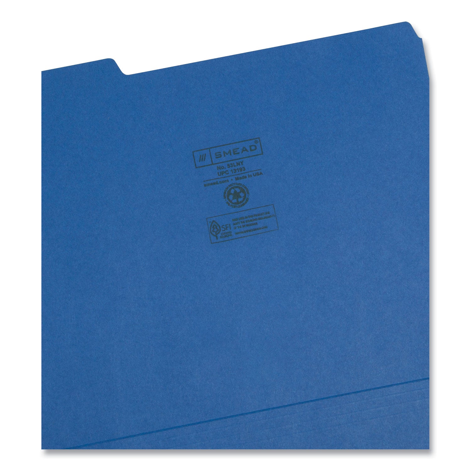 Smead Colored File Folders, 1/3-Cut Tabs: Assorted, Letter Size, 0.75" Expansion, Navy Blue, 100/Box (13193)