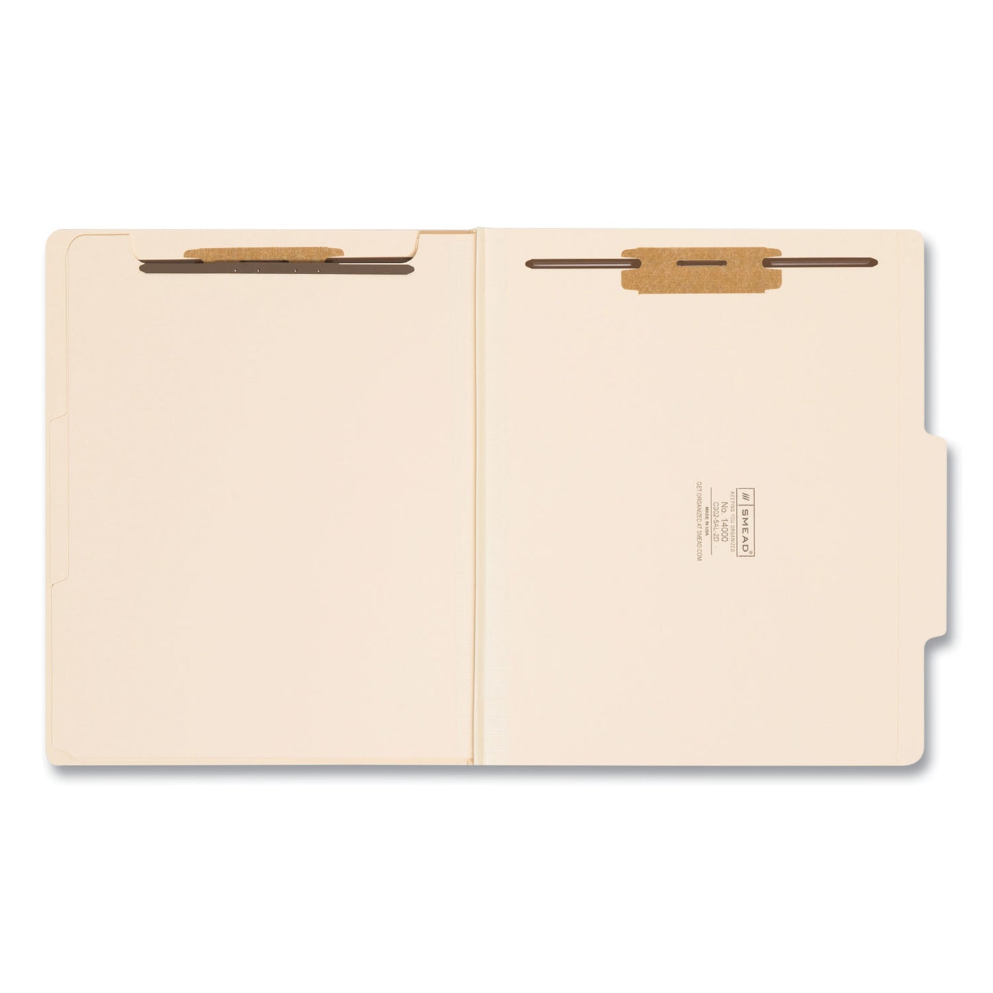 Smead Six-Section Top Tab Classification Folders, 2" Expansion, 2 Dividers, 6 Fasteners, Letter Size, Manila, 10/Box (14000)