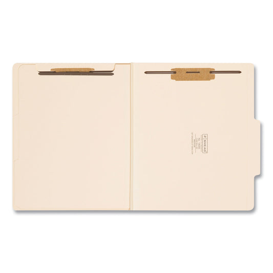 Smead Six-Section Top Tab Classification Folders, 2" Expansion, 2 Dividers, 6 Fasteners, Letter Size, Manila, 10/Box (14000)
