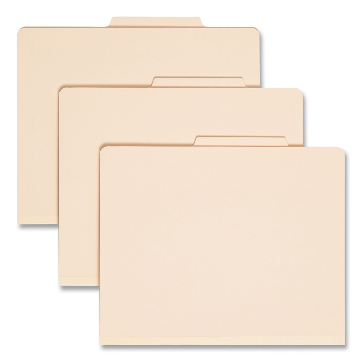 Smead Six-Section Top Tab Classification Folders, 2" Expansion, 2 Dividers, 6 Fasteners, Letter Size, Manila, 10/Box (14000)