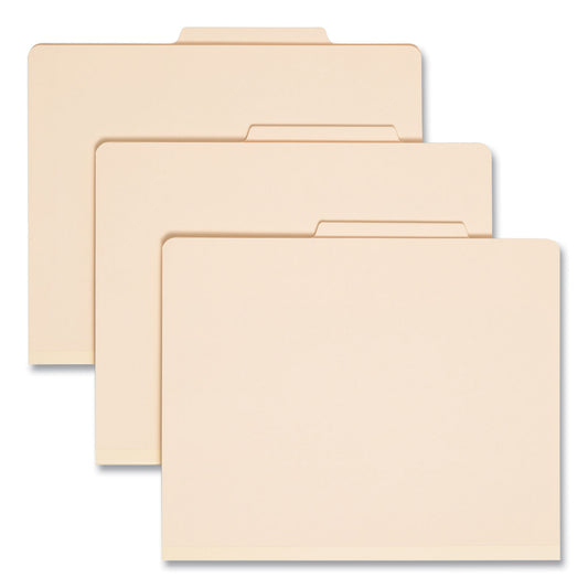 Smead Six-Section Top Tab Classification Folders, 2" Expansion, 2 Dividers, 6 Fasteners, Letter Size, Manila, 10/Box (14000)
