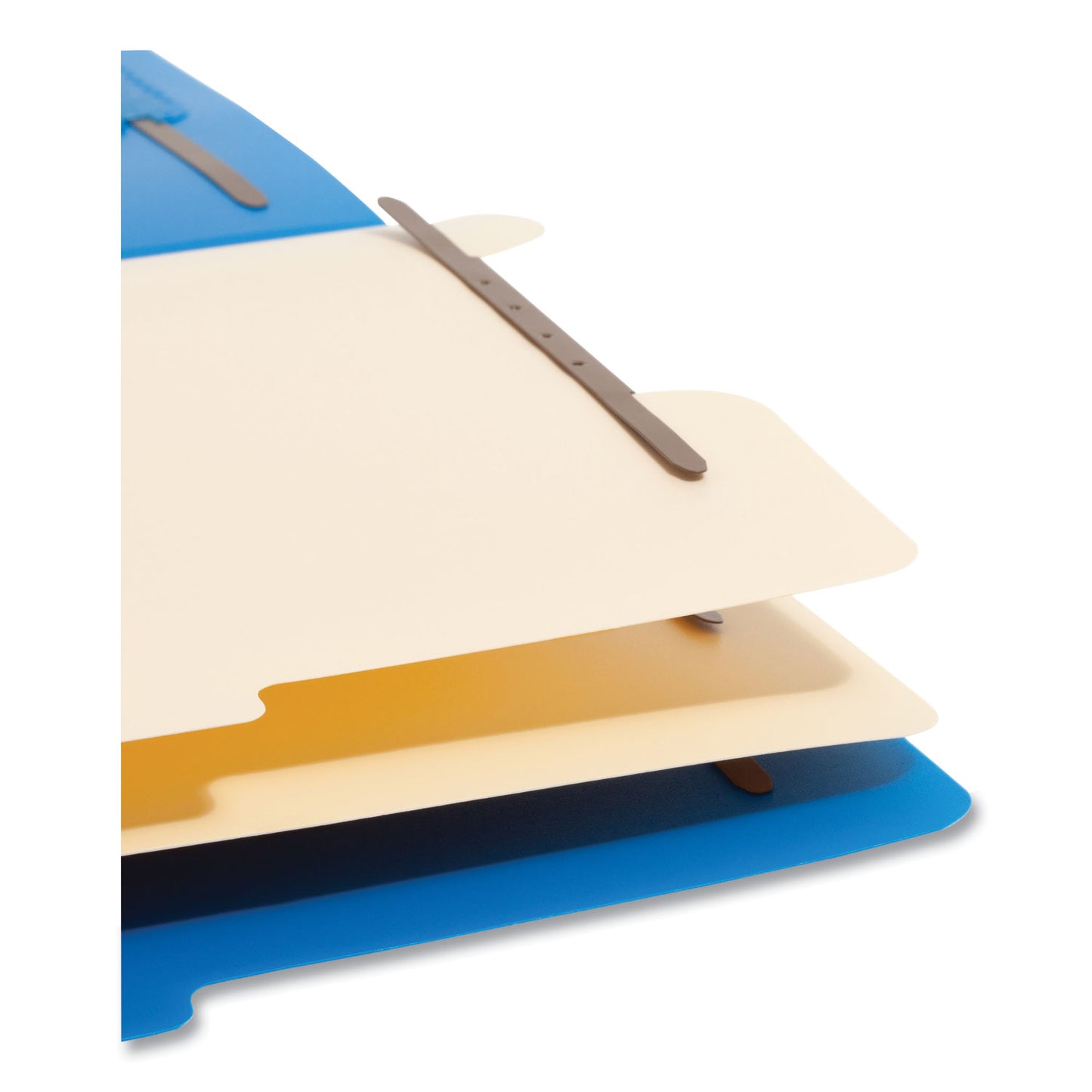 Smead Six-Section Poly Classification Folders, 2" Expansion, 2 Dividers, 6 Fasteners, Letter Size, Blue Exterior, 10/Box (14045)