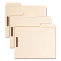 Smead SuperTab Reinforced Guide Height Fastener Folders, 11-pt Manila, 0.75" Expansion, 2 Fasteners, Letter Size, Manila, 50/Box (14535)