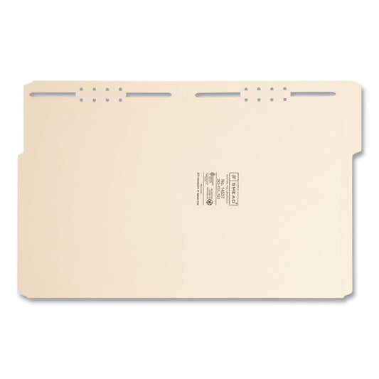 Smead Top Tab Fastener Folders, 1/3-Cut Tabs: Assorted, 0.75" Expansion, 2 Fasteners, Letter Size, Manila Exterior, 50/Box (14537)