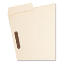 Smead SuperTab Reinforced Guide Height Fastener Folders, 14-pt Manila, 0.75" Expansion, 2 Fasteners, Letter Size, Manila, 50/Box (14545)