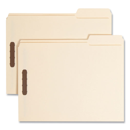 Smead Top Tab Fastener Folders, Guide-Height 2/5-Cut Tabs, 0.75" Expansion, 2 Fasteners, Letter Size, 11-pt Manila, 50/Box (14580)