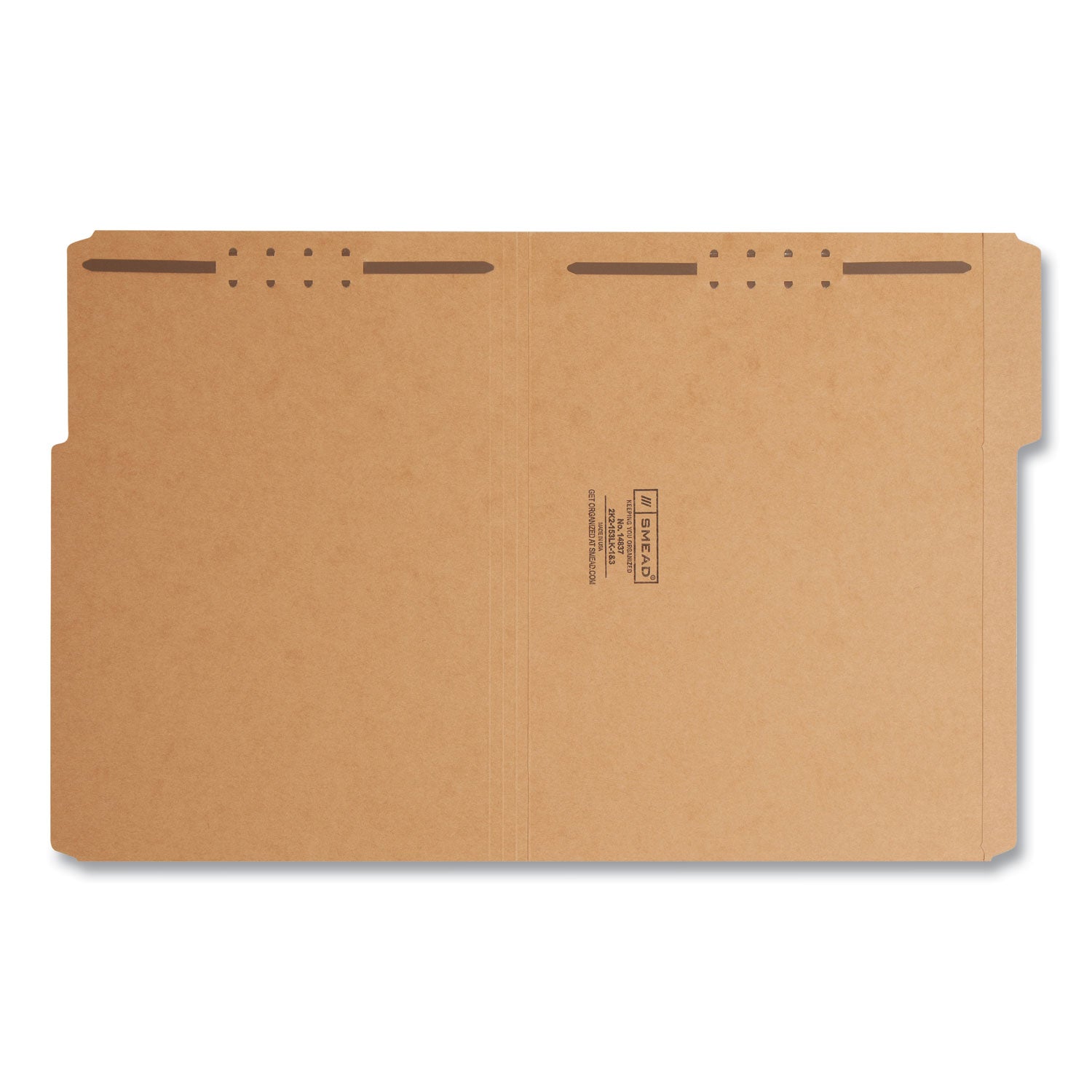 Smead Top Tab Fastener Folders, 1/3-Cut Tabs: Assorted, 0.75" Expansion, 2 Fasteners, Letter Size, Kraft Exterior, 50/Box (14837)