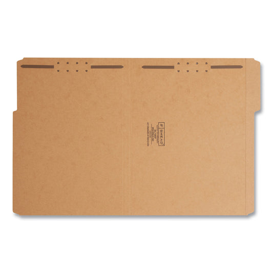 Smead Top Tab Fastener Folders, 1/3-Cut Tabs: Assorted, 0.75" Expansion, 2 Fasteners, Letter Size, Kraft Exterior, 50/Box (14837)