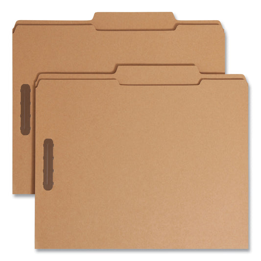Smead Top Tab Fastener Folders, Guide-Height 2/5-Cut Tabs, 0.75" Expansion, 2 Fasteners, Letter Size, 11-pt Kraft, 50/Box (14880)