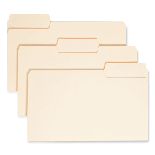 Smead SuperTab Top Tab File Folders, 1/3-Cut Tabs: Assorted, Legal Size, 0.75" Expansion, 11-pt Manila, 100/Box (15301)