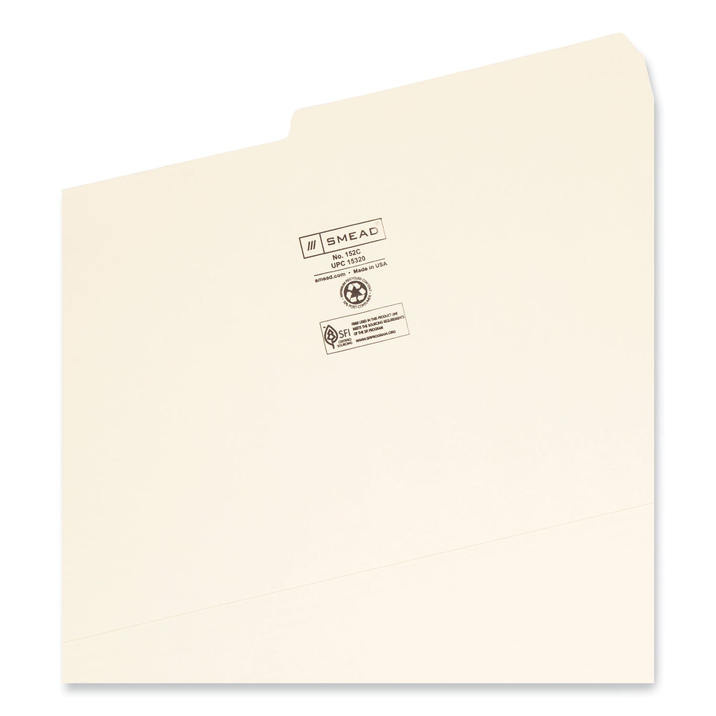 Smead Manila File Folders, 1/2-Cut Tabs: Assorted, Legal Size, 0.75" Expansion, Manila, 100/Box (15320)