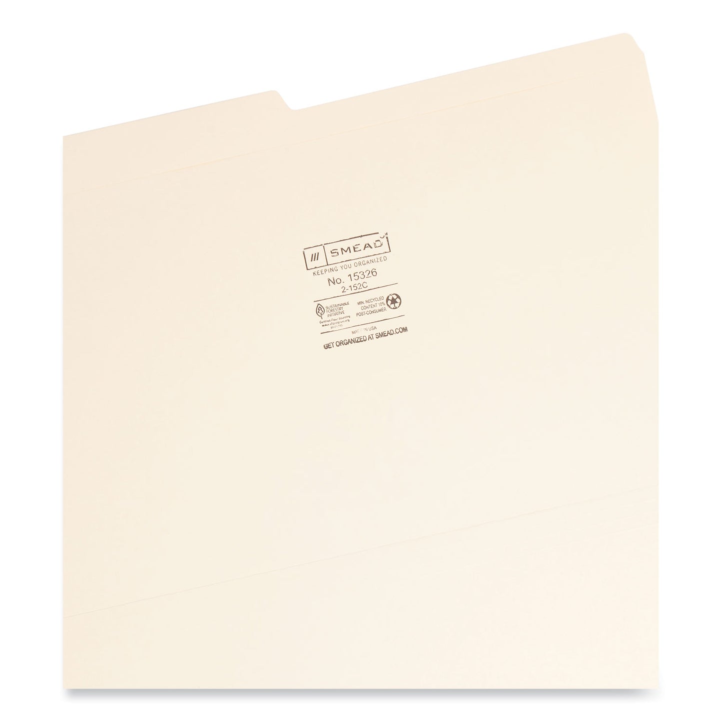 Smead Reinforced Tab Manila File Folders, 1/2-Cut Tabs: Assorted, Legal Size, 0.75" Expansion, 11-pt Manila, 100/Box (15326)