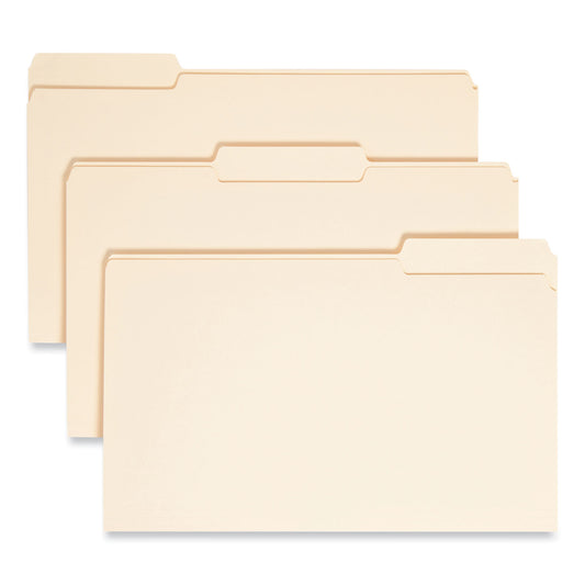 Smead Manila File Folders, 1/3-Cut Tabs: Assorted, Legal Size, 0.75" Expansion, Manila, 100/Box (15330)