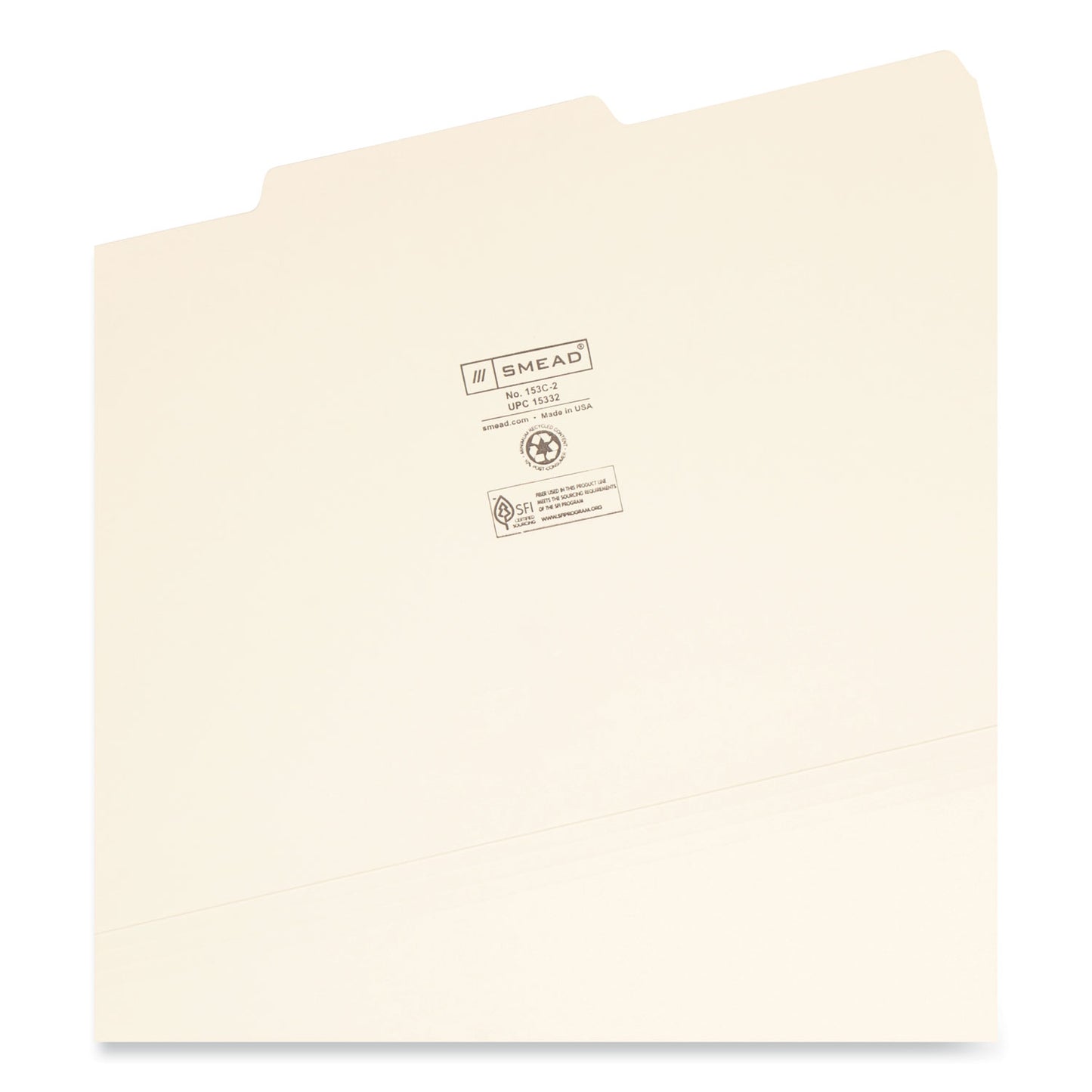 Smead Manila File Folders, 1/3-Cut Tabs: Center Position, Legal Size, 0.75" Expansion, Manila, 100/Box (15332)
