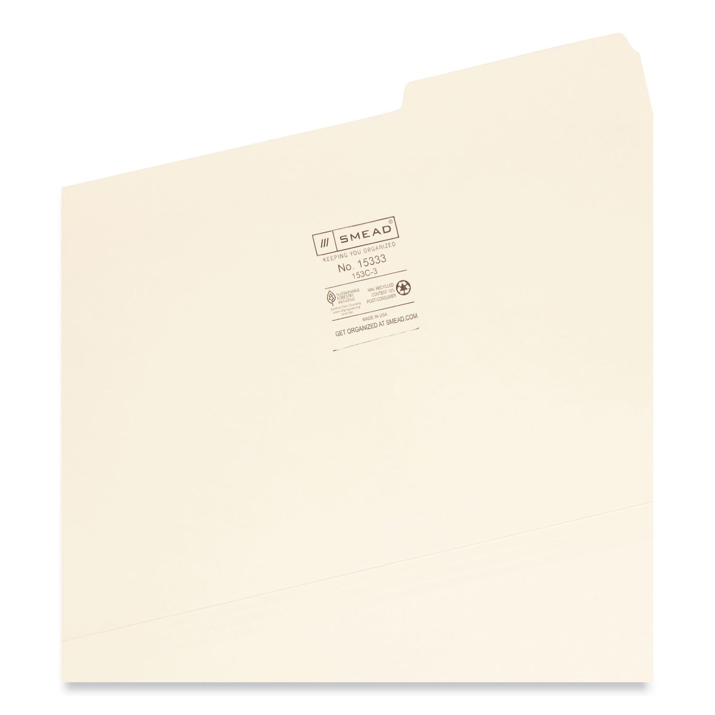 Smead Manila File Folders, 1/3-Cut Tabs: Right Position, Legal Size, 0.75" Expansion, Manila, 100/Box (15333)