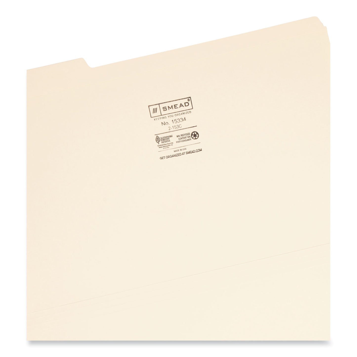 Smead Reinforced Tab Manila File Folders, 1/3-Cut Tabs: Assorted, Legal Size, 0.75" Expansion, 11-pt Manila, 100/Box (15334)