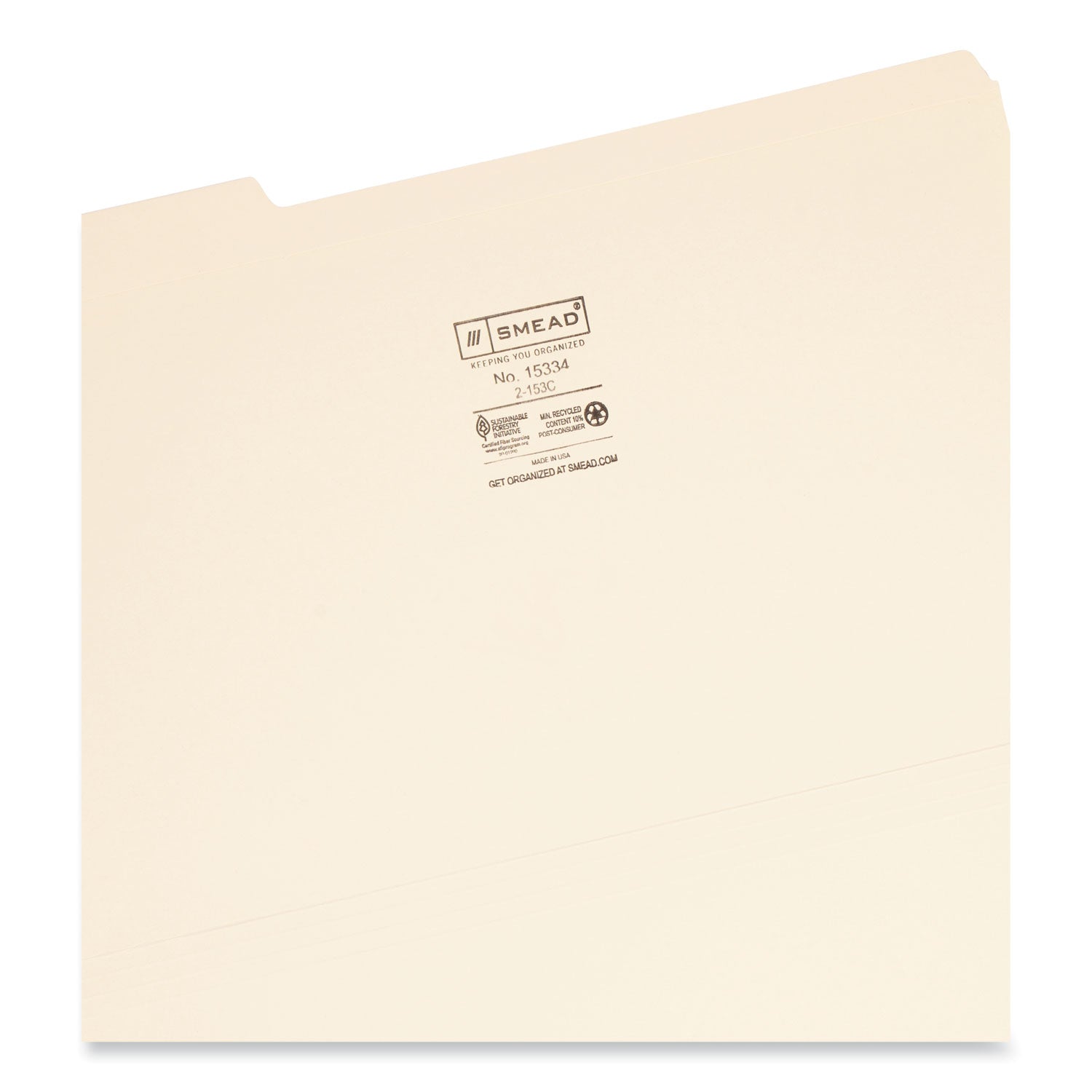 Smead Reinforced Tab Manila File Folders, 1/3-Cut Tabs: Assorted, Legal Size, 0.75" Expansion, 11-pt Manila, 100/Box (15334)