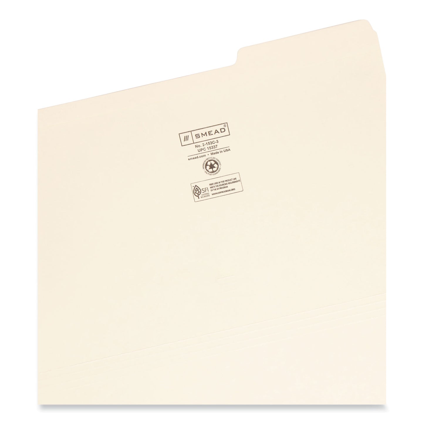 Smead Reinforced Tab Manila File Folders, 1/3-Cut Tabs: Right Position, Legal Size, 0.75" Expansion, 11-pt Manila, 100/Box (15337)