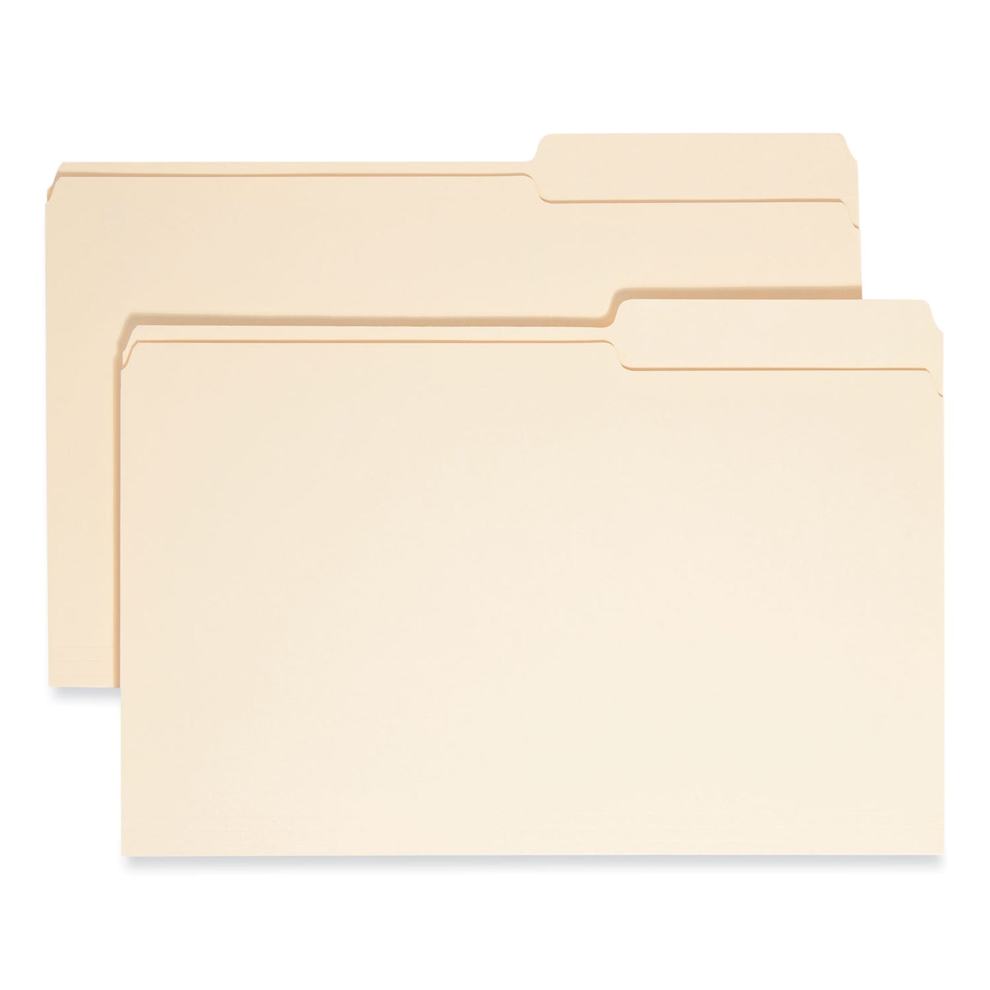 Smead Manila Guide Height Systems File Folders, 2/5-Cut Tabs: Right of Center, Legal Size, 0.75" Expansion, Manila, 100/Box (15385)