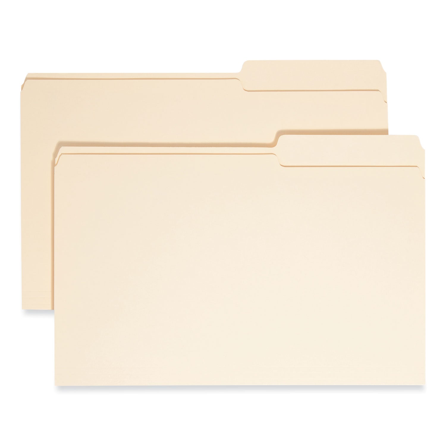 Smead Manila Guide Height Systems File Folders, 2/5-Cut Tabs: Right of Center, Legal Size, 0.75" Expansion, Manila, 100/Box (15385)