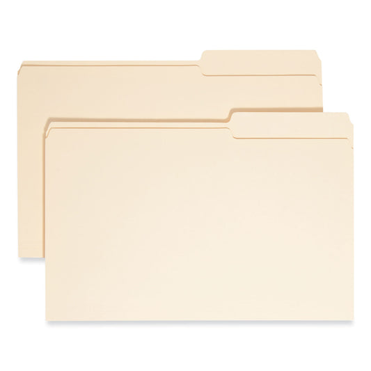 Smead Manila Guide Height Systems File Folders, 2/5-Cut Tabs: Right of Center, Legal Size, 0.75" Expansion, Manila, 100/Box (15385)