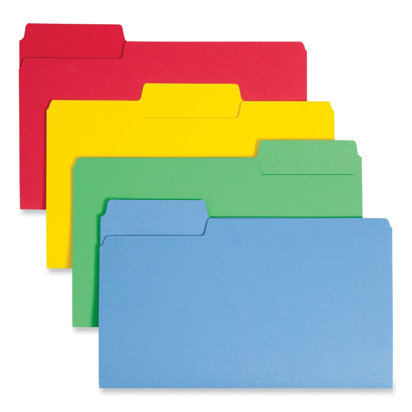 Smead SuperTab Colored File Folders, 1/3-Cut Tabs: Assorted, Legal Size, 0.75" Expansion, 14-pt Stock, Assorted Colors, 50/Box (15410)