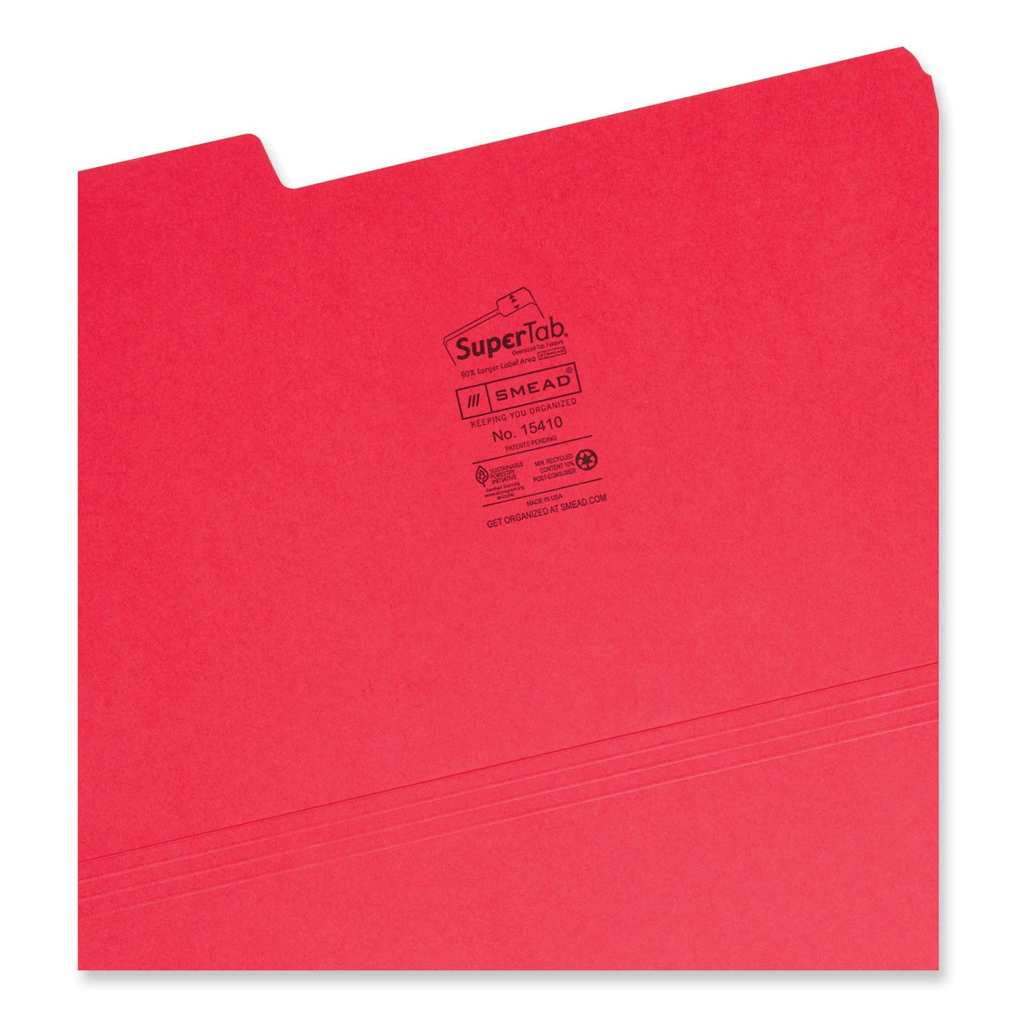 Smead SuperTab Colored File Folders, 1/3-Cut Tabs: Assorted, Legal Size, 0.75" Expansion, 14-pt Stock, Assorted Colors, 50/Box (15410)