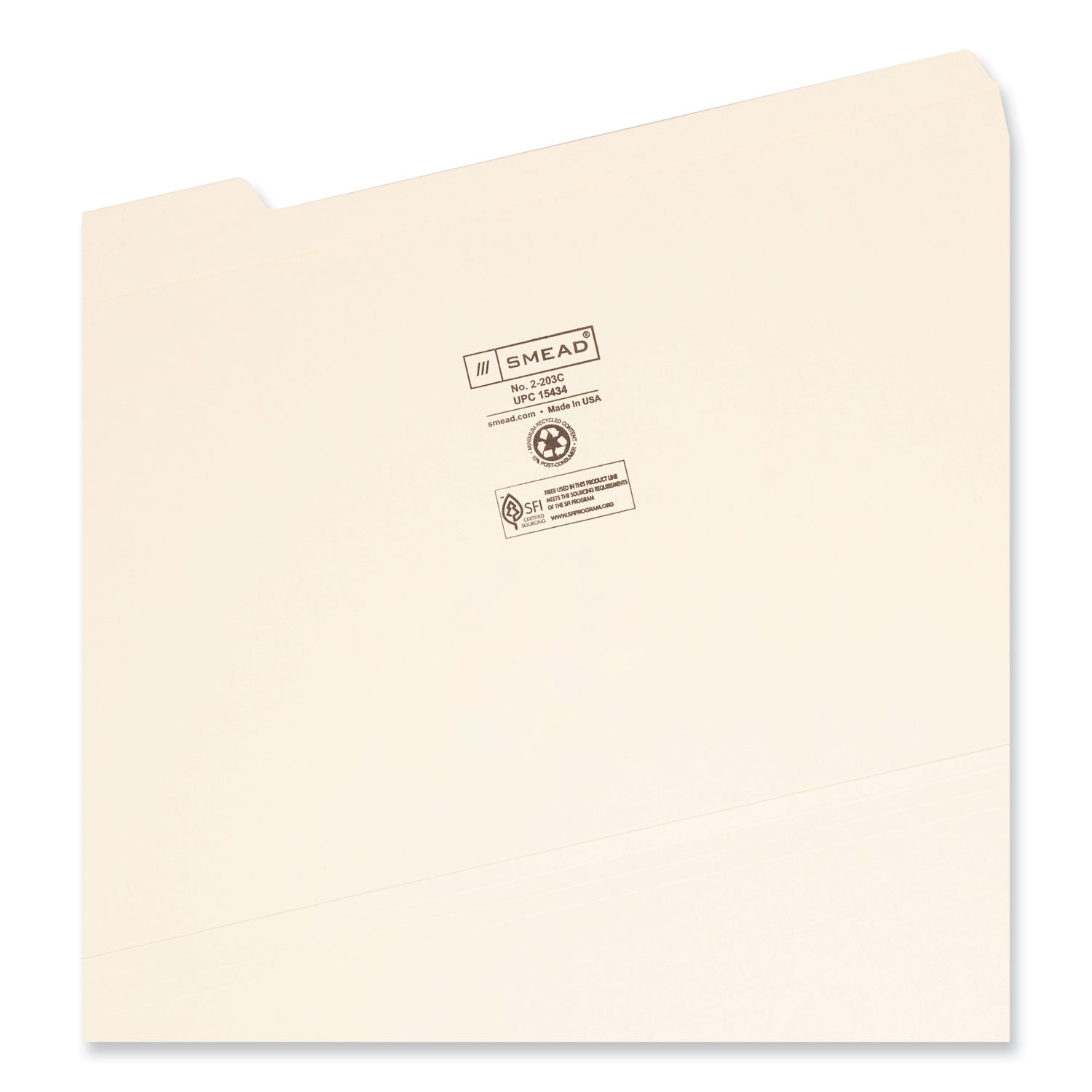 Smead Reinforced Tab Manila File Folders, 1/3-Cut Tabs: Assorted, Legal Size, 0.75" Expansion, 14-pt Manila, 100/Box (15434)