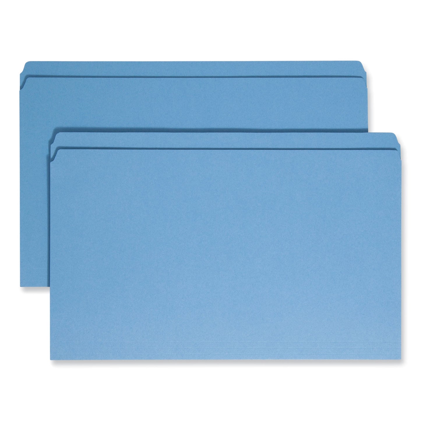 Smead Reinforced Top Tab Colored File Folders, Straight Tabs, Legal Size, 0.75" Expansion, Blue, 100/Box (17010)