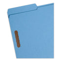 Smead Top Tab Colored Fastener Folders, 0.75" Expansion, 2 Fasteners, Legal Size, Blue Exterior, 50/Box (17040)