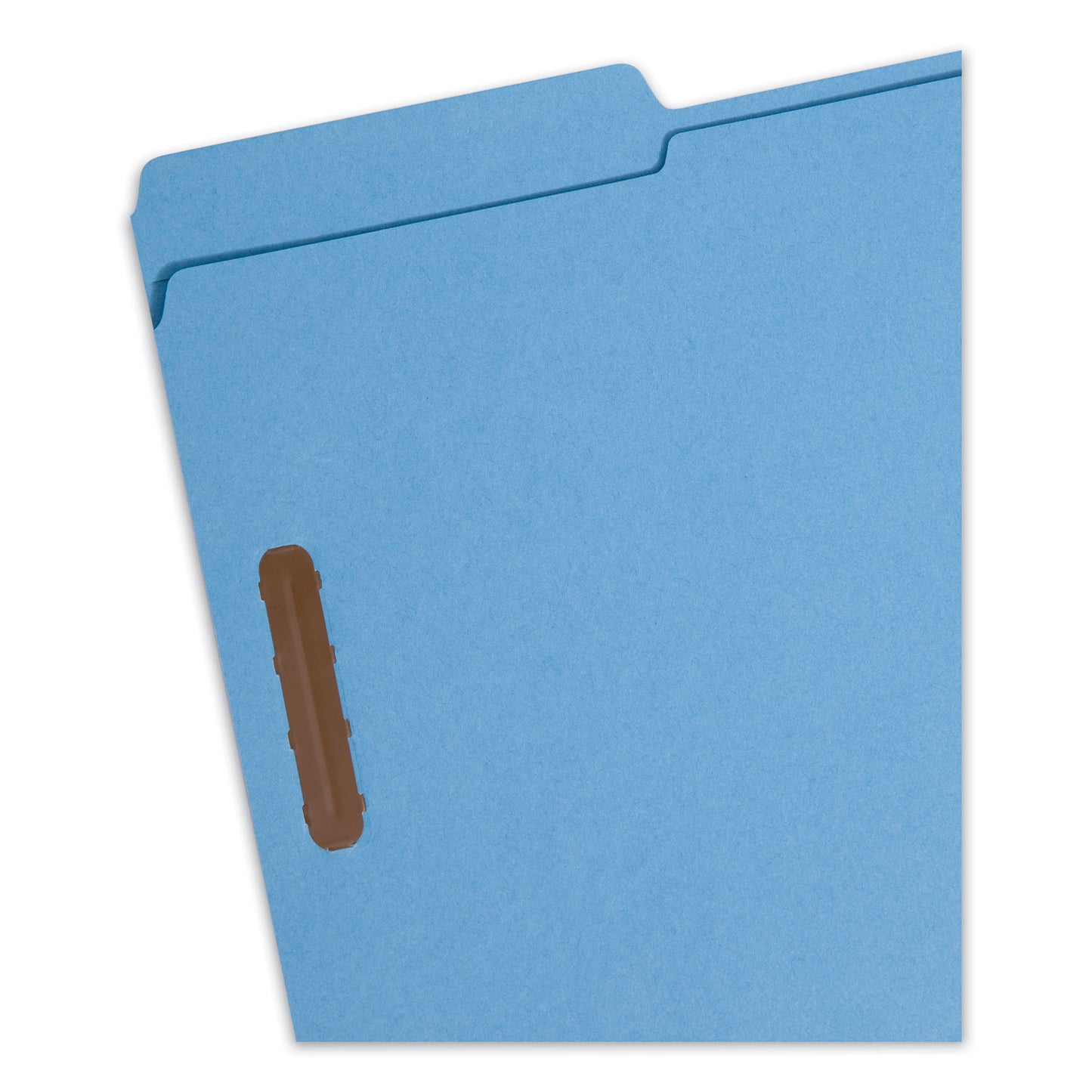 Smead Top Tab Colored Fastener Folders, 0.75" Expansion, 2 Fasteners, Legal Size, Blue Exterior, 50/Box (17040)