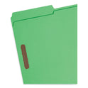 Smead Top Tab Colored Fastener Folders, 0.75" Expansion, 2 Fasteners, Legal Size, Green Exterior, 50/Box (17140)