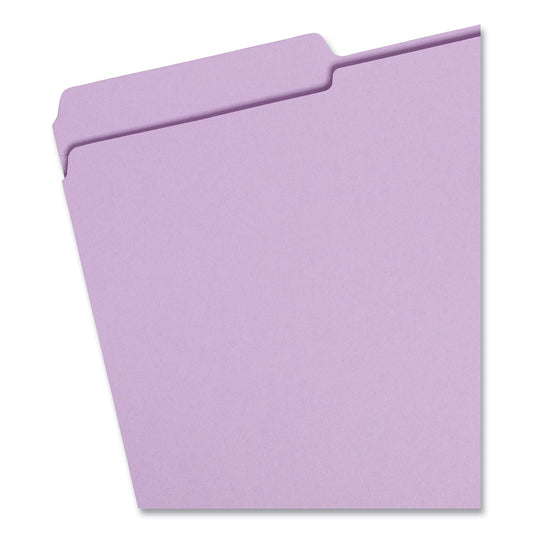 Smead Reinforced Top Tab Colored File Folders, 1/3-Cut Tabs: Assorted, Legal Size, 0.75" Expansion, Lavender, 100/Box (17434)
