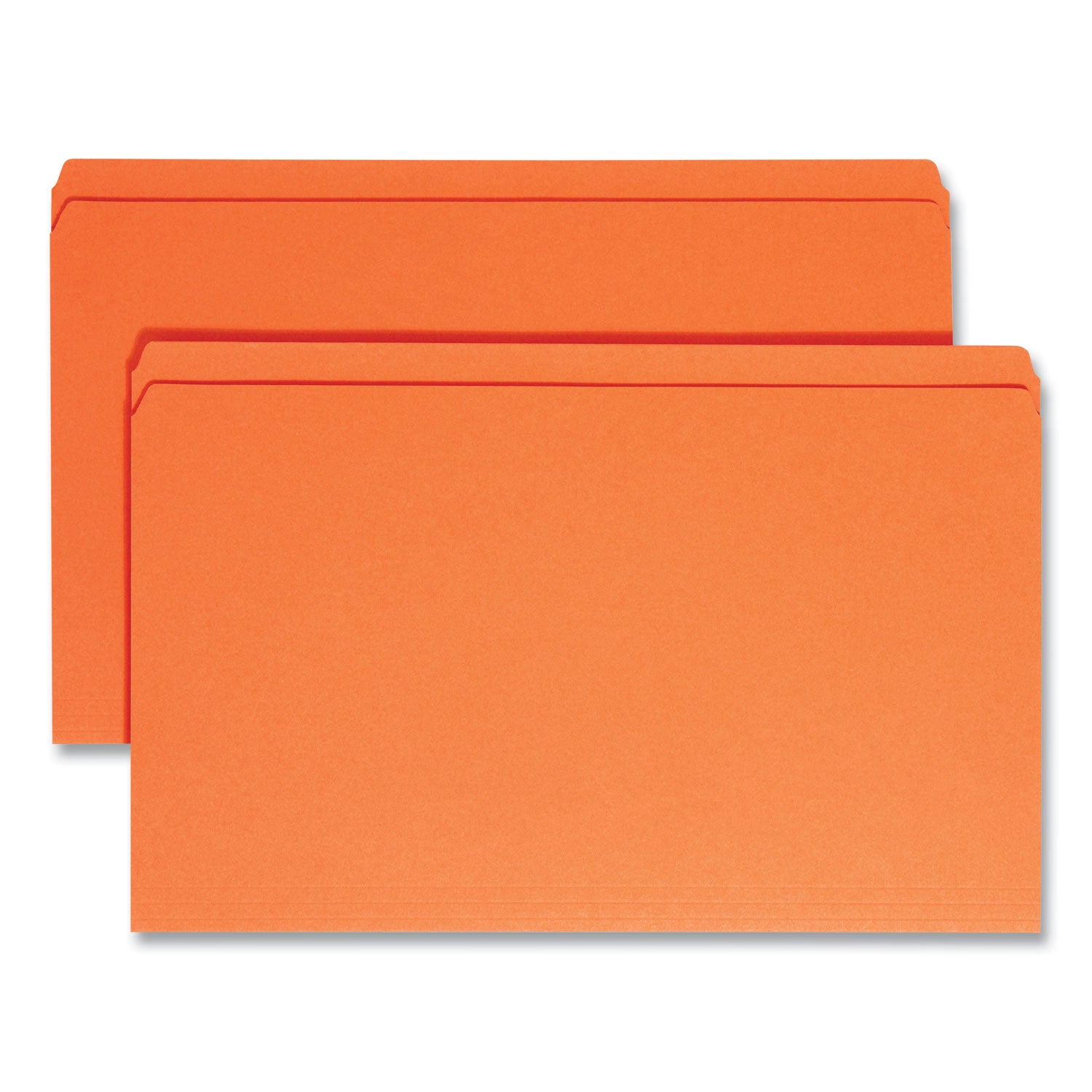 Smead Reinforced Top Tab Colored File Folders, Straight Tabs, Legal Size, 0.75" Expansion, Orange, 100/Box (17510)