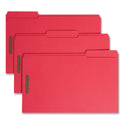 Smead Top Tab Colored Fastener Folders, 0.75" Expansion, 2 Fasteners, Legal Size, Red Exterior, 50/Box (17740)