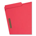 Smead Top Tab Colored Fastener Folders, 0.75" Expansion, 2 Fasteners, Legal Size, Red Exterior, 50/Box (17740)