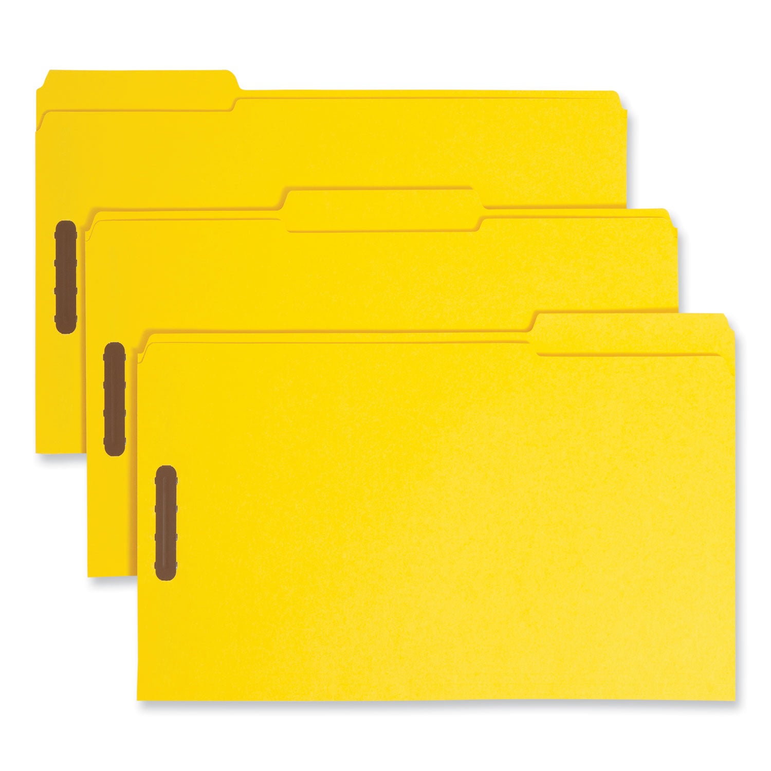 Smead Top Tab Colored Fastener Folders, 0.75" Expansion, 2 Fasteners, Legal Size, Yellow Exterior, 50/Box (17940)