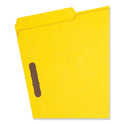 Smead Top Tab Colored Fastener Folders, 0.75" Expansion, 2 Fasteners, Legal Size, Yellow Exterior, 50/Box (17940)